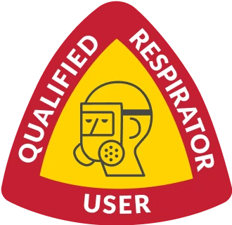 Badge that says Qualified Respirator User